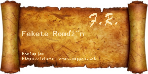 Fekete Román névjegykártya