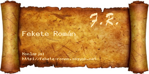 Fekete Román névjegykártya